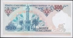 7.Emisyon 2.Tertip 500 Lira D61 136895 Çil