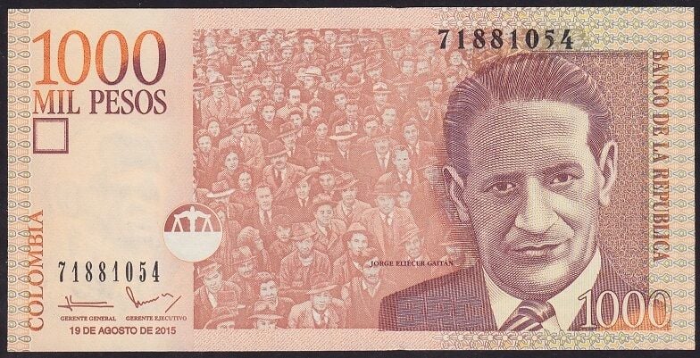 Kolombiya 1000 Pesos 2015 Çilaltı