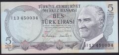 6.Emisyon 2.Tertip 5 Lira I13 450034 Ççt Çilaltı
