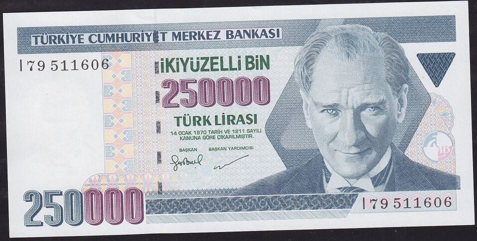7.Emisyon 3.Tertip 250.000 Lira I79 511606 Çil
