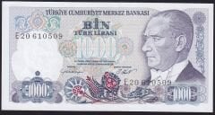 7.Emisyon 1.Tertip 1000 Lira E20 610509 Çil