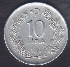 1981 Yılı 10 Lira