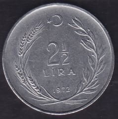1972 Yılı 2.5 Lira Ters