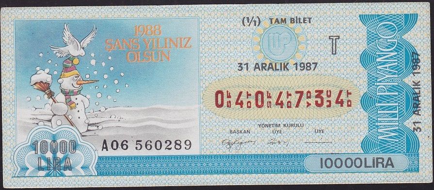 1987 31 Aralık Tam Bilet - T Serisi
