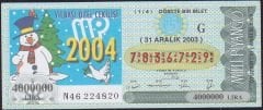2003 31 Aralık Çeyrek Bilet - G Serisi