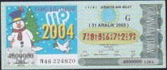 2003 31 Aralık Çeyrek Bilet - G Serisi