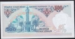 7.Emisyon 2.Tertip 500 Lira D49 927214 Çilaltı Çil