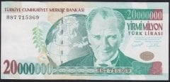 7.EMİSYON 20 000 000 LİRA H87 715369 ÇÇT +