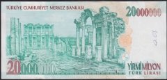 7.EMİSYON 20 000 000 LİRA H87 715369 ÇÇT +