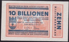 ALMANYA 10 TRİLYON MARK 1923 ÇİLALTI ÇİL