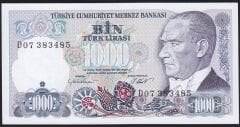 7.Emisyon 1.Tertip 1000 Lira D07 383485 Çil