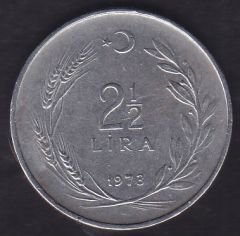1973 Yılı 2.5 Lira Ters