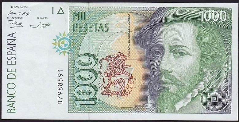 İspanya 1000 Pesetas 1992 Çok Çok Temiz - Çilaltı