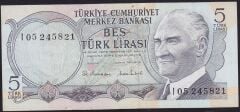 6.Emisyon 2.Tertip 5 Lira I05 245821 Çok Temiz+
