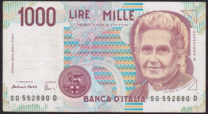 İtalya 1000 Lire 1990 Çok Temiz