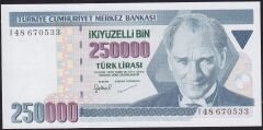 7.Emisyon 3.Tertip 250000 Lira I48 670533 Çil