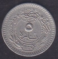 1327 / 6 Reşat 5 Para Çok Temiz