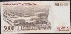 7.Emisyon 5 000 000 Lira H13 523527 Çok Temiz+