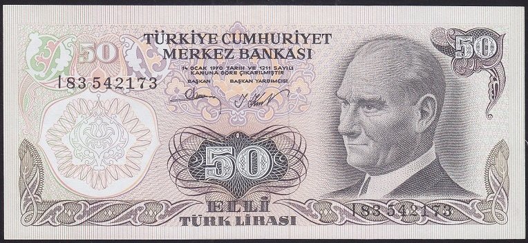 6.EMİSYON 2.TERTİP 50 LİRA I83 542173 ÇİLALTI