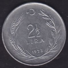1973 Yılı 2.5 Lira Düz