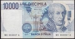 İtalya 10.000 Lire 1984 Çok Temiz