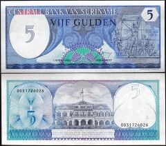 Suriname 5 Dolar 1982 Çil Pick 125