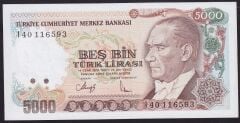 7.Emisyon 4.Tertip 5000 Lira I40 116593 Çilaltı Çil