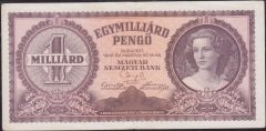 Macaristan 1000000000 Pengo 1946 Çok Temiz +