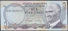 6.Emisyon 2.Tertip 5 Lira H27 393073 Çilaltı Çil
