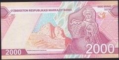 Özbekistan 2000 Som 2021 Çil