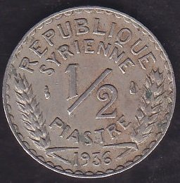SURİYE 1/2 PIASTRE 1936