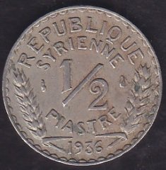 SURİYE 1/2 PIASTRE 1936