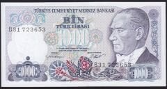 7.Emisyon 1.Tertip 1000 Lira B31 723653 Çil