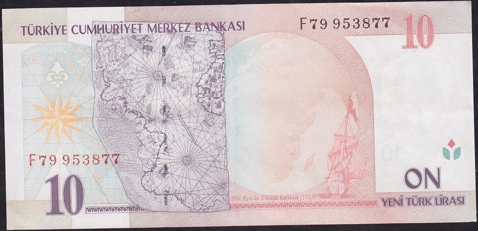 8.Emisyon 10 YTL F79 953877 Ççt Çilaltı