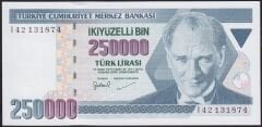 7.Emisyon 3.Tertip 250.000 Lira I42 131874 Çil