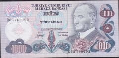 6.Emisyon 2.Tertip 1000 Lira D63 760793 Çok Temiz+