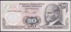 6.EMİSYON 2.TERTİP 50 LİRA J06 756399 ÇÇT ÇİLALTI
