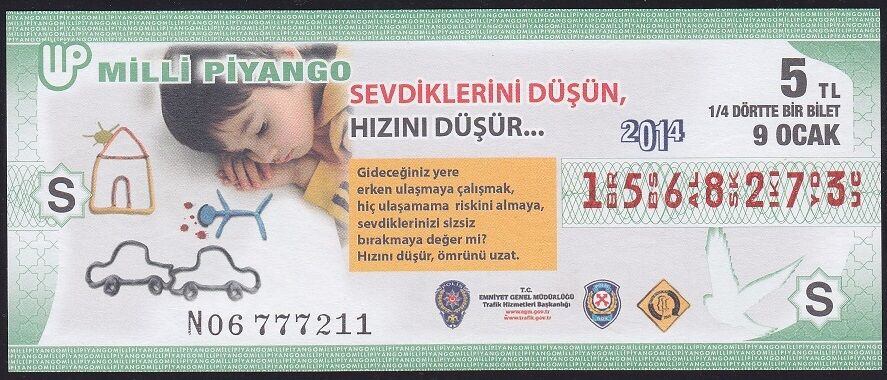 2014 9 Ocak Çeyrek Bilet - S Serisi