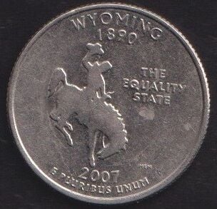 Amerika Çeyrek Dolar 2007 D Hatıra Wyoming