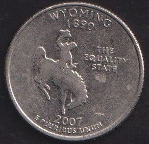 Amerika Çeyrek Dolar 2007 D Hatıra Wyoming