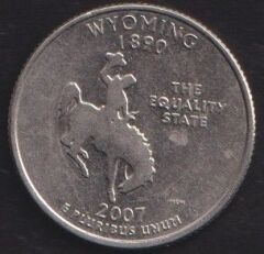 Amerika Çeyrek Dolar 2007 D Hatıra Wyoming