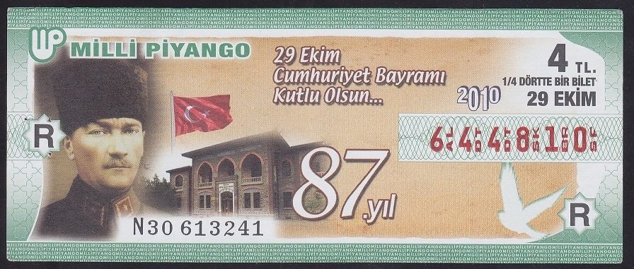 2010 29 EKİM ÇEYREK BİLET