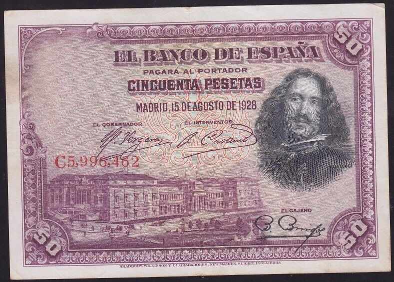 İspanya 50 Pesetas 1928 Ççt Çilaltı
