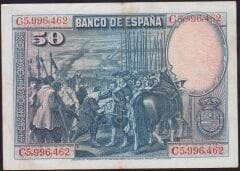 İspanya 50 Pesetas 1928 Ççt Çilaltı