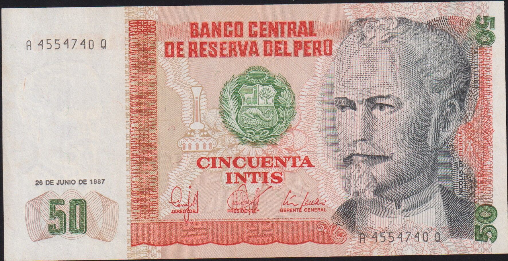 Peru 50 İntis 1987 Çilaltı Çil Pick 131b