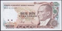 7.Emisyon 4.Tertip 5000 Lira H80 621097 Çilaltı Çil