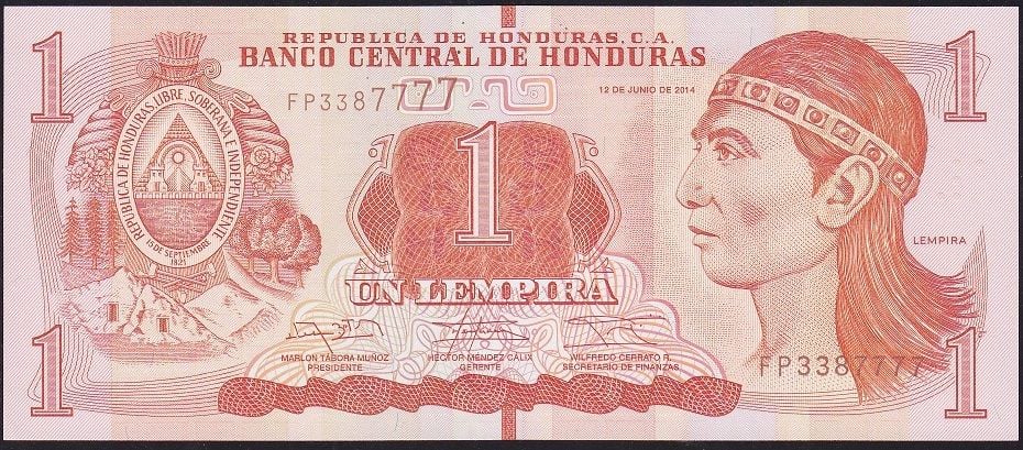 Honduras 1 Lempira 2014 Çil Pick 89b 7777
