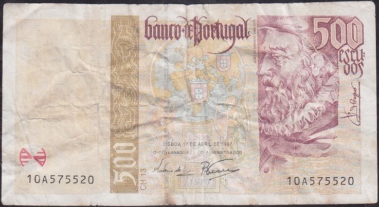 Portekiz 500 Escudos 1997 Temiz