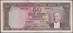 5.Emisyon 1.Tertip 50 Lira B6 020624 Çok Temiz