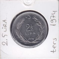 1974 Yılı 2.5 Lira Ters